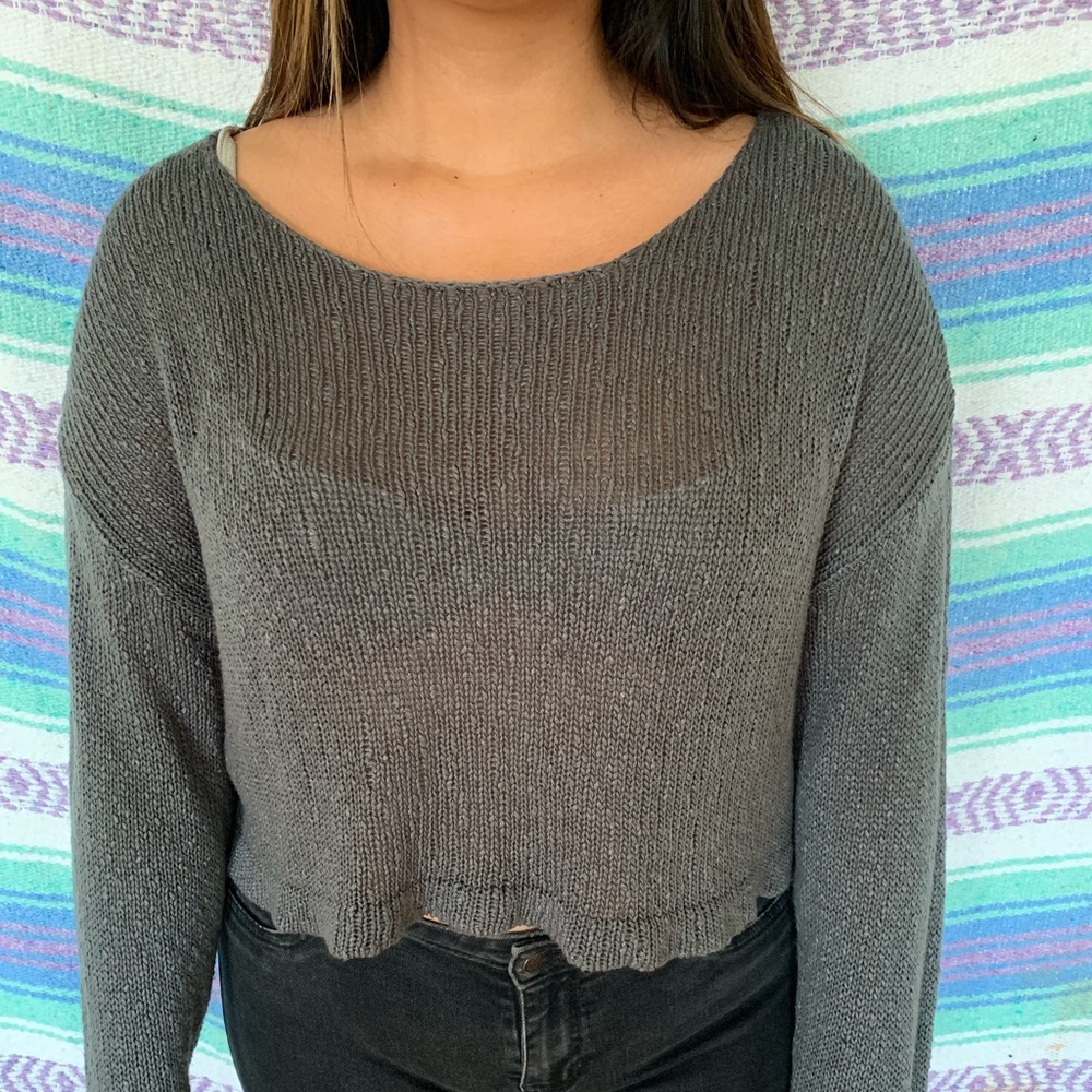Cute Grey Light Knitted Sweater ✨